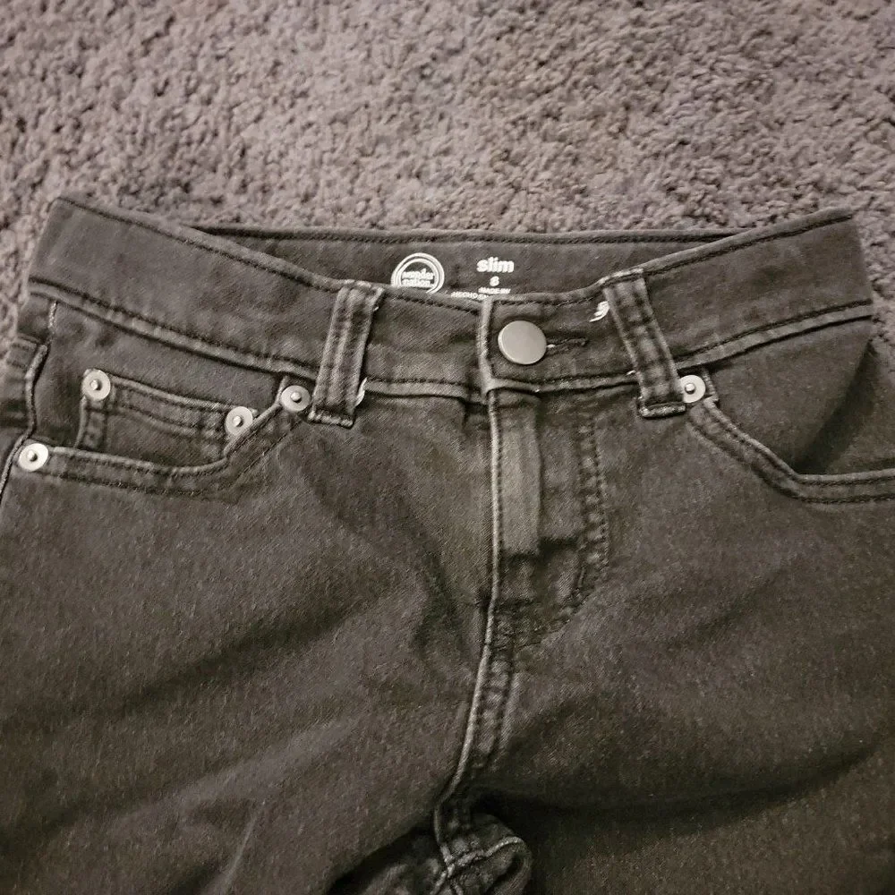 Wonder Nation Girls Black High Rise Pockets Slim Denim Skinny Jeans Size 8